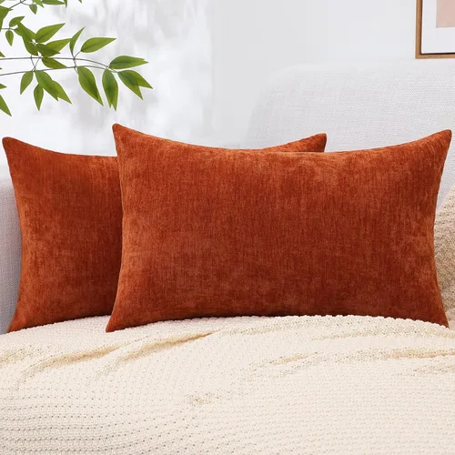 Vista 44 de decorUhome Juego de 2 fundas de almohada decorativas de felpilla Aqua Haze de 18 x 18 pulgadas, fundas de almohada suaves y sólidas teñidas