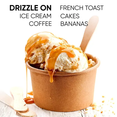 Vista 5 de King's Cupboard Salsa de caramelo orgánica: la salsa perfecta para helado, salsa de frutas, cobertura de postres, llovizna de caramelo para café