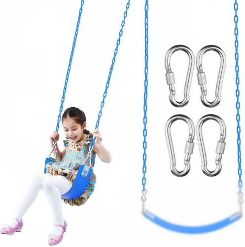 Vista 4 de Cadenas de columpio (2) totalmente recubiertas para columpios con 4 eslabones rápidos gratuitos, cadenas de eslabones de hierro antioxidantes, patio
