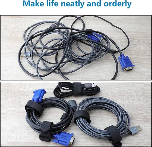 Vista 2 de Pasow Sujetacables ajustables con hebilla de plástico (paquete de 25 unidades)