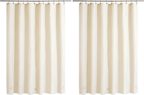 Vista 41 de Barossa Design - Forro de cortina de ducha blanco, PEVA de gama alta, libre de bisfenol A y de cloruro de polivinilo, sin olor químico, cortina