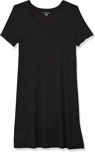 Vista 5 de Tienda Essentials Vestido regular de manga corta con cuello en V para mujer
