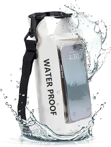 Vista 14 de Bolsa impermeable 2 en 1 para acampar al aire libre, playa, bolsa a prueba de arena, mochila impermeable para teléfono celular, accesorios