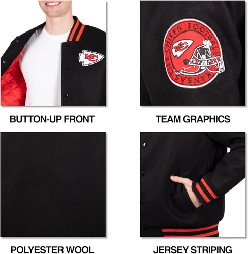 Vista 5 de Ultra Game NFL mens Nfl Official Classic Varsity Coaches Jacket Coat
