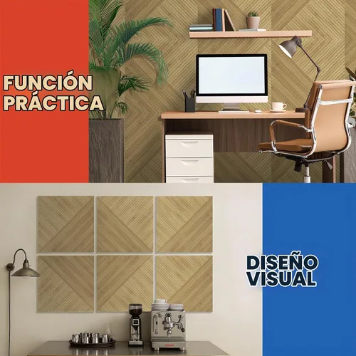 Vista 9 de Paquete de 6 paneles acústicos, paneles de pared insonorizados de 23.6 x 23.6 pulgadas, paneles decorativos grandes que absorben el sonido Luz