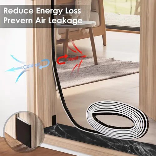 Vista 4 de Cinta de sellado para puerta Kerf - Espacio grande, tira de sellado para puerta exterior - 6.1 metros, negro