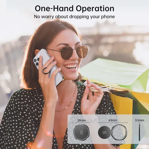 Vista 7 de Syncwire Cell Phone Ring Holder Stand, 360 Degree Rotation Finger Ring Kickstand Polished Metal Phone Grip for Magnetic Car Mount