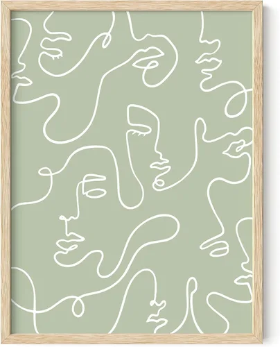 Haus and Hues - Póster de arte minimalista de pared enmarcado, arte de pared bohemio, arte de pared abstracto, arte moderno enmarcado, decoración de