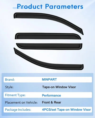 Vista 7 de Deflector de ventana lateral, viseras de humo oscuro, juego de 4 piezas para Chevrolet para Silverado 1500 2014-2018