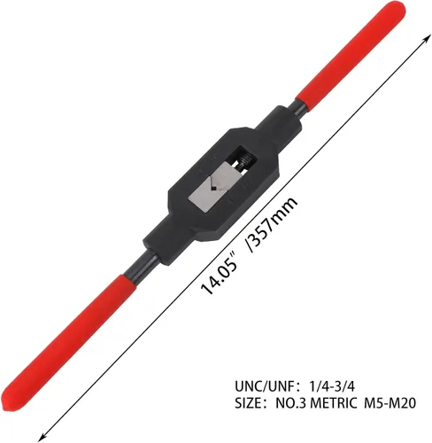 Vista 4 de CNBTR Llave escariadora de mango de metal ajustable con ajuste de 1/4"-3/4" de diámetro de varilla de 0.472 in para roscar y reparar tornillos