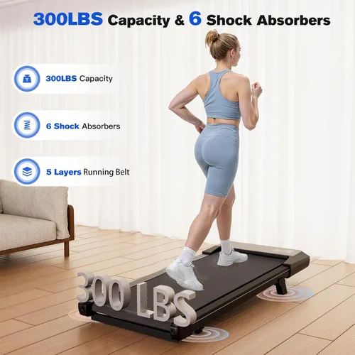 Vista 6 de SupeRun Walking Pad with Incline, Under Desk Treadmill, 3 in 1 Portable Treadmills for Home with Remote Control LED Display, 2.5 HP Quiet Mini