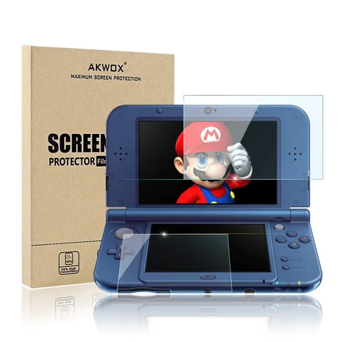 AKWOX (4-Pack) Screen Protector for Nintendo 3DS XL, HD Clear Crystal PET Screen Protective Filter for Nintendo 3DS XL with Anti-Bubble and