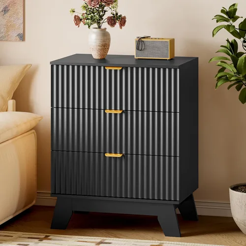 Vista 46 de BORNOON Cómoda acanalada de 7 cajones, cómoda bohemia moderna de 47.2 pulgadas de ancho, soporte de madera para dormitorio, sala de estar, armario