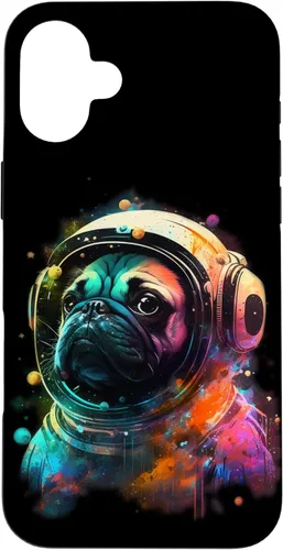 Vista 23 de Pug Astronaut Dog Funny Outer Space Colorful Cosmic Explorer Case for iPhone 16