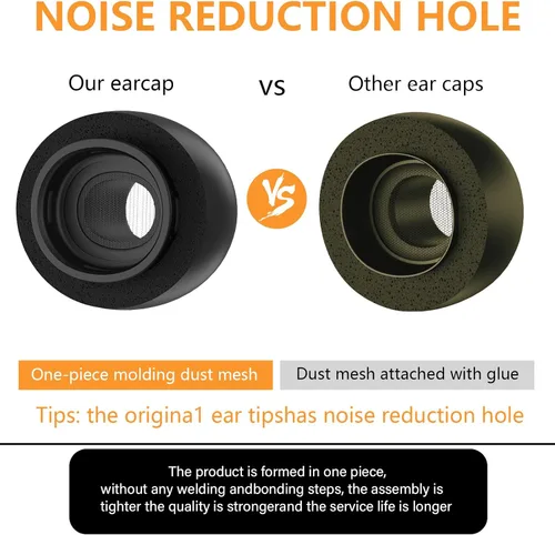 Vista 3 de Compatible con AirPods Pro de 21 generación de almohadillas de repuesto de espuma viscoelástica, con orificio de reducción de ruido y pantalla