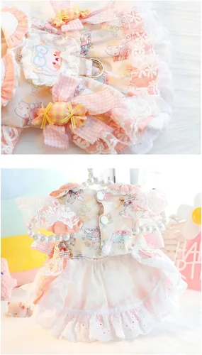 Vista 125 de Moda Vestido de Princesa de Encaje para Perro Cachorro Dulce para Perro EXTRAL Pequeño y Pequeño A-Negro XX-Pequeño