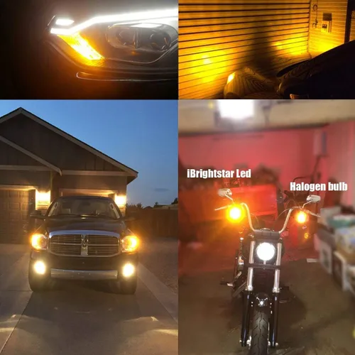 Vista 5 de iBrightstar - Focos LED extremadamente brillantes con chipsets 3030 921 T15 912 W16W para luces de señal de giro, marcadores laterales, amarillo