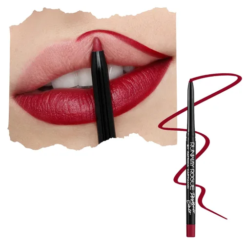 Vista 18 de Runway Rogue Designer Liner Lápiz Delineador de Labios, Lápiz Delineador de Labios Mate Rosa Suave-Malva y Sacapuntas para Delineador de Labios, 'A