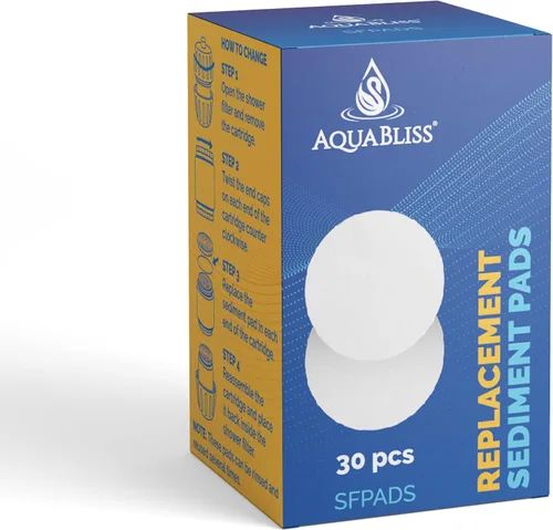 Almohadillas de sedimento para filtro de ducha AquaBliss - Protege tu piel y cabello del óxido, polvo, arena y otras impurezas en tu agua.