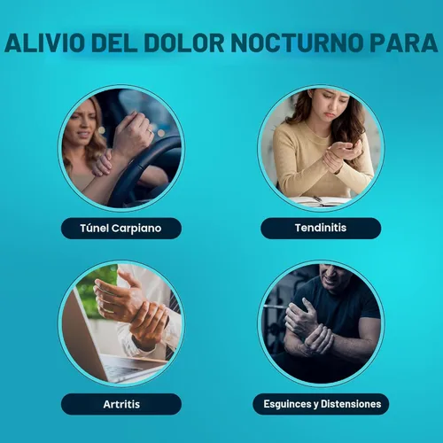 Vista 4 de ComfyBrace® Muñequera para túnel carpiano - con férula y almohadilla para la palma - (ajustable y se adapta a ambas manos) - para soporte, túnel