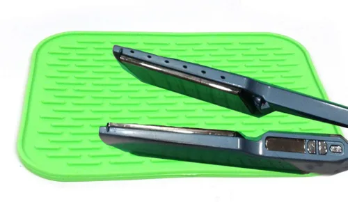 Alfombrilla resistente al calor para rizadores, alisadores de cabello, planchas y aparatos de peinado del cabello, 8.5 x 6 pulgadas, almohadilla de