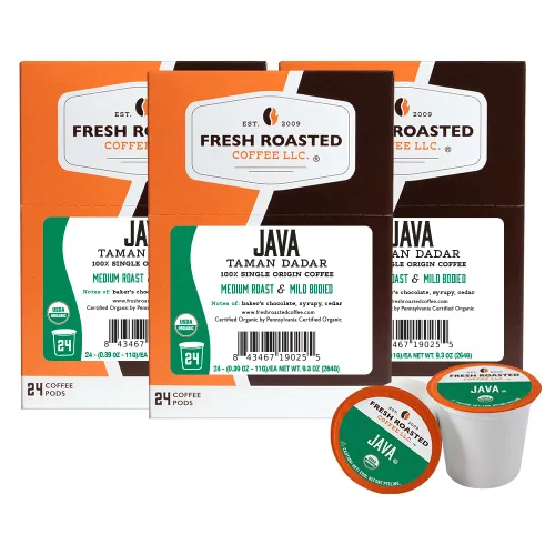 Vista 196 de Fresh Roasted Coffee, Blackbeard's Revenge, tueste medio, 24 cápsulas para cafeteras K-Cup