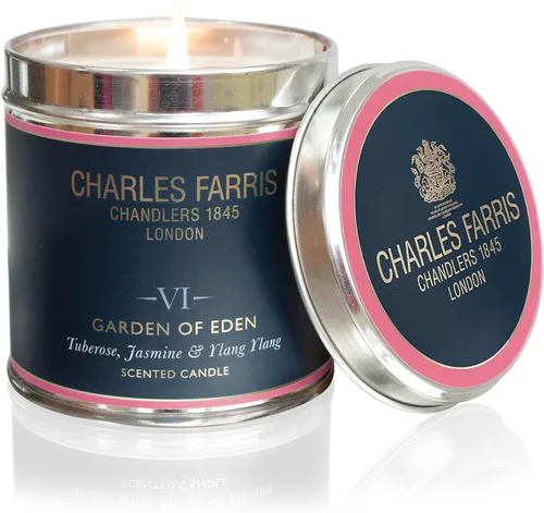 Vista 8 de Charles Farris Vela perfumada de lujo, lata, vertida a mano, larga duración, combustión limpia, 10.5 onzas, quema hasta 40 horas, fabricada