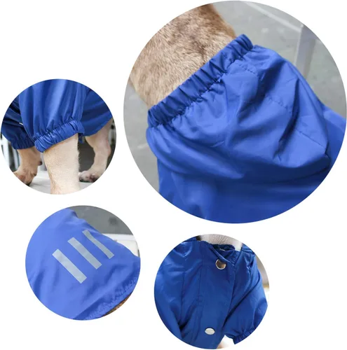 Vista 3 de iChoue Abrigos para clima frío para perro, impermeables, impermeables, ligeras, cortavientos, con capucha, para bullodg francés, inglés, pitbull