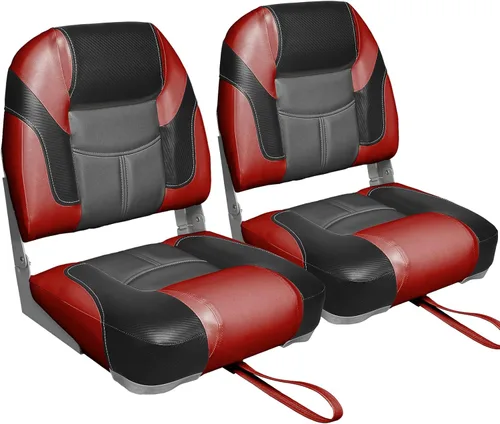 Vista 8 de Leader Accessories Un par de asientos plegables Elite para barco de pesca con respaldo bajo/alto (2 asientos)