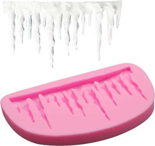 Vista 8 de Molde de silicona para carámbanos 3D, 3 piezas, molde de resina, accesorios para hornear para chocolate, fondant, decoración de pasteles, dulces