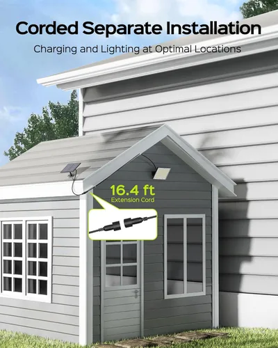 Vista 2 de JACKYLED Luces Solares para Exteriores con Sensor de Movimiento, 113LED Luces de Inundación Solares Blanco Frío, Impermeables del Atardecer al