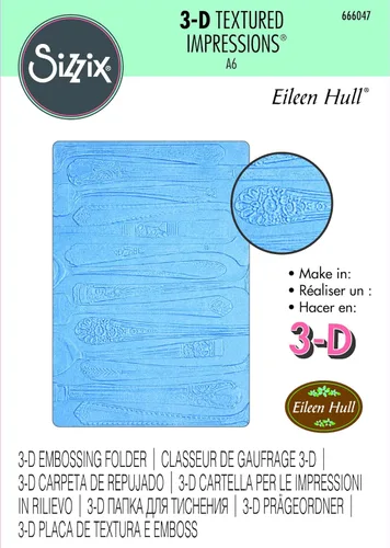 Vista 3 de Sizzix Carpeta de impresiones con textura 3D de Eileen Hull 666047 Capítulo 4 2022 Repujado, gris