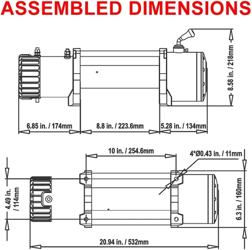 Vista 5 de RUGCEL WINCH Cabrestante eléctrico impermeable para camión de 12000 libras, cabrestante de cuerda de acero de 12V con guía de rodillos, mango