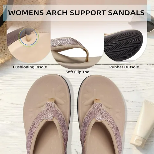 Vista 5 de Orkii Sandalias ortopédicas para mujer con soporte de arco, cómodas sandalias para caminar con fascitis plantar