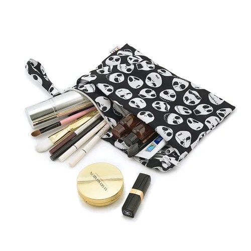 Vista 3 de ALVABABY 3 bolsas de pañales de tela para bebé de Halloween, impermeables, reutilizables, con dos bolsillos con cremallera, para viajes, playa