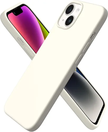 Vista 21 de ORNARTO Funda compatible con iPhone 14 6.1, silicona líquida delgada de 3 capas cubierta de teléfono completo cubierta de gel suave funda protectora