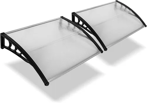 Vista 28 de 2 toldos para ventana de puerta de 40 x 32 pulgadas, cubierta de policarbonato para puerta de entrada, toldo de patio al aire libre, toldo voladizo