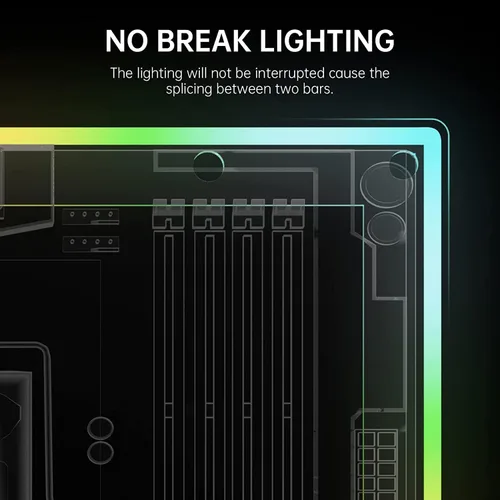 Vista 4 de AsiaHorse Tira de Luz ARGB para Placa Base, 24 RGB Direccionables Independientes, 5V 3-pin Aura Sync, Kit de Piezas de PC LED Lightsaber-X