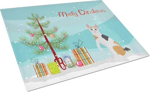 Vista 38 de Caroline's Treasures CK4739LCB Abyssinian Cat Merry Christmas Glass Cutting Board Large Decorative Tempered Glass Kitchen Cutting and Serving Board