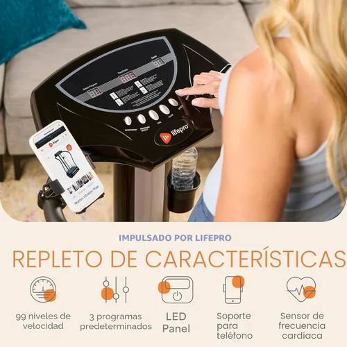 Vista 5 de LifePro Máquina de Ejercicio con Plataforma de Vibración Rhythm con Asas para Soporte de Equilibrio – Plataforma Vibratoria para Drenaje Linfático