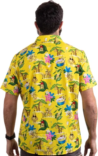 Vista 3 de Bananas & Blow Divertida camisa hawaiana con botones para fiesta de golf para hombres