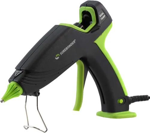Vista 9 de Surebonder Pistola de pegamento caliente y barras de pegamento, pistola de pegamento caliente de doble temperatura de 100 W con 20 barras