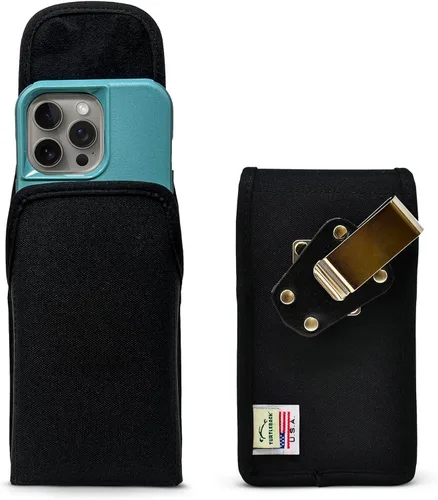 Vista 15 de Turtleback Clip para cinturón para iPhone 16 Pro, 16e, 15 Pro 14 Pro 13 Pro - Grande: se adapta con fundas de estilo voluminoso Defender, nailon