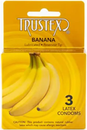 Condones lubricados con sabor a plátano - 3 piezas