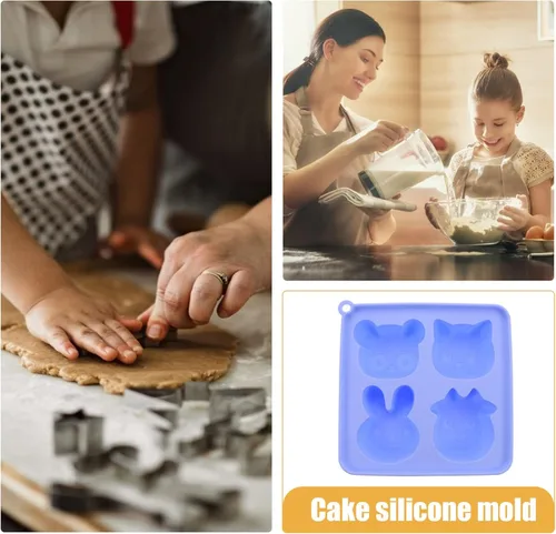 Vista 4 de Kichvoe Molde de silicona para tartas, moldes de paletas para cocina, herramienta de horneado, molde de silicona para hornear, muffins de chispas