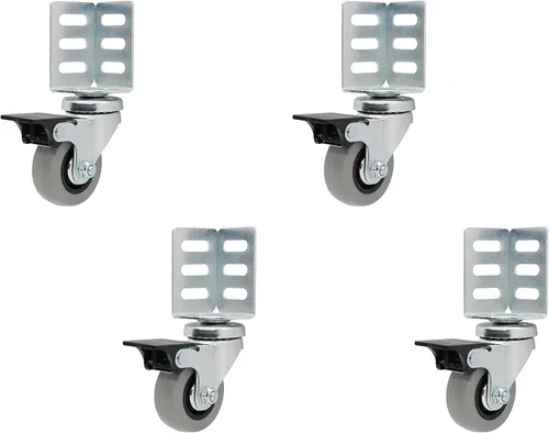 Shepherd Hardware 8126E 1-7/8-Inch TPR Swivel Corner Casters with Top Brake, 4-Pack