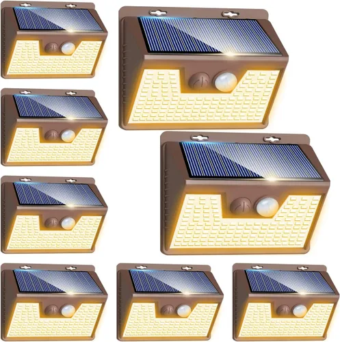 Vista 23 de Peasur Luces Solares para Exteriores con Sensor de Movimiento, 140 LED Luz Solar Alimentada por Energía Solar para Cerca Impermeable, 3 Modos