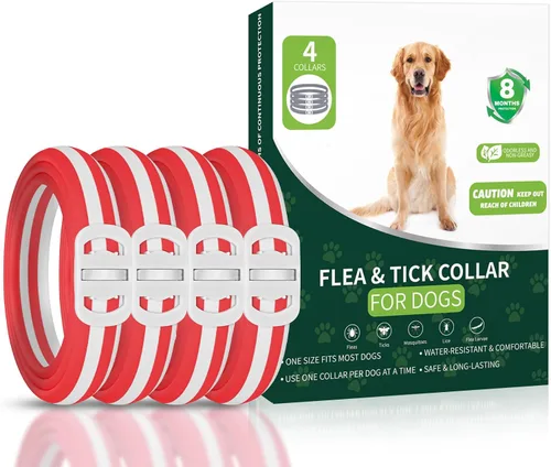 Prevención de pulgas y garrapatas para perros, 4 collares antipulgas, 32