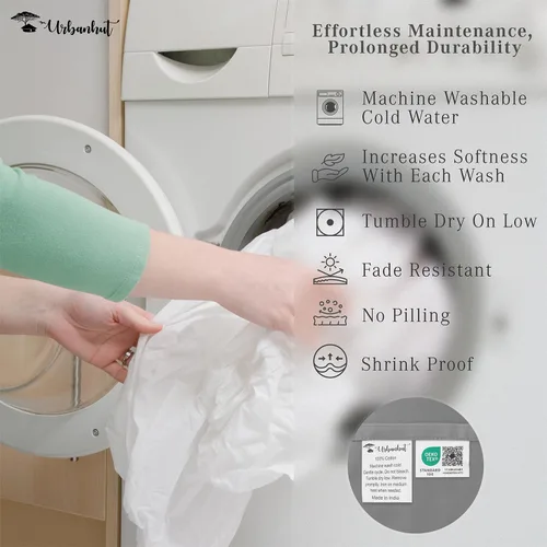 Vista 127 de URBANHUT Juego de sábanas de algodón egipcio de 1000 hilos tamaño completo, 4 piezas, suaves y transpirables, sábanas de hotel de lujo que se