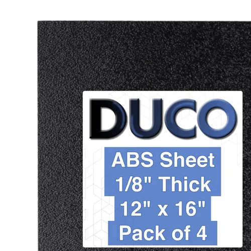 Vista 42 de Duco - Lámina de plástico ABS fabricada en Estados Unidos de 1/8 de pulgada de grosor, 6 x 12 pulgadas, paquete de 2 paneles termoplásticos negros